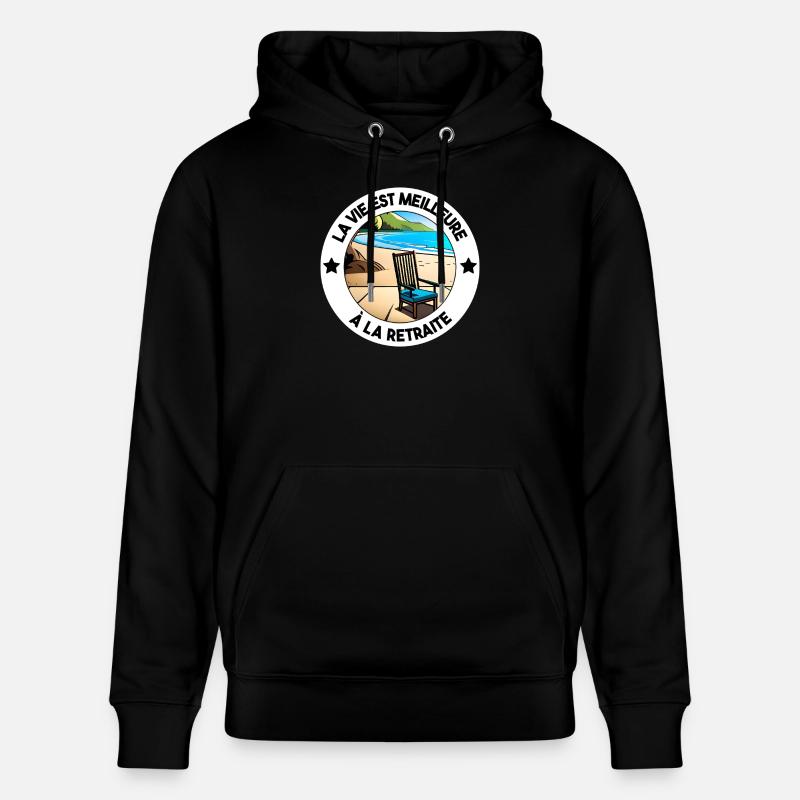 Cadeau Retraité Pot de Départ - Sweat à capuche bio CRUISER Stanley/Stella Unisexe - noir