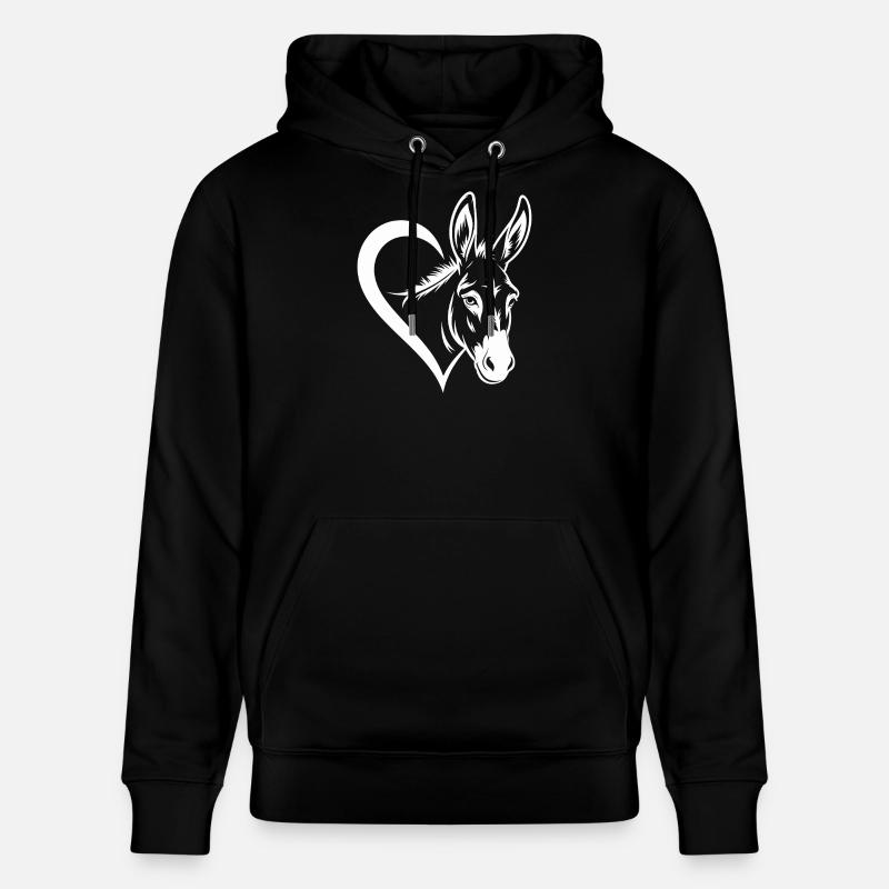 Coeur et âne - Sweat à capuche bio CRUISER Stanley/Stella Unisexe - noir