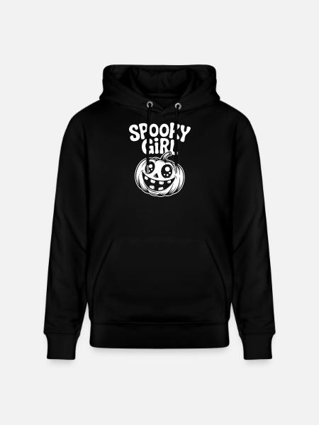 Scary pumpkin skull illustration - Stanley/Stella CRUISER Unisex Organic Hoodie - black