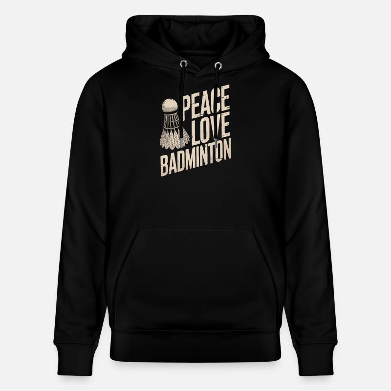 Conception de badminton Peace Love - Sweat à capuche bio CRUISER Stanley/Stella Unisexe - noir