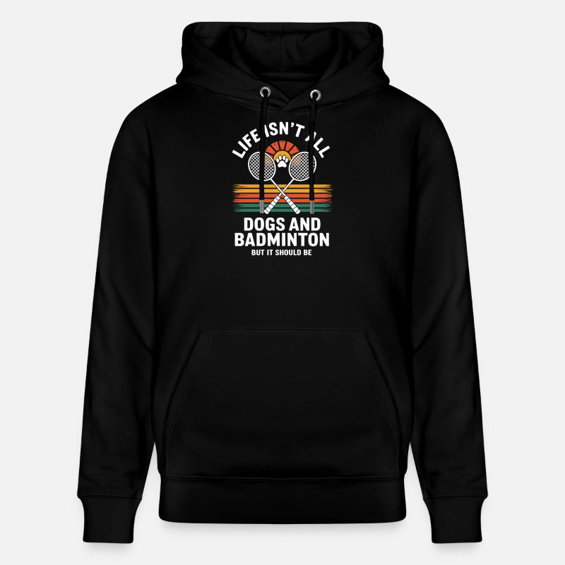 Chiens et badminton - Sweat à capuche bio CRUISER Stanley/Stella Unisexe - noir