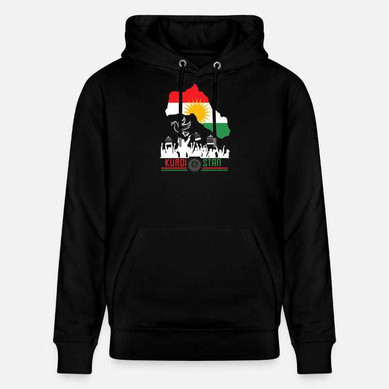 Kurdischer Flaggen mit Kurdistan Kurde - Stanley/Stella Unisex Bio-Hoodie CRUISER  - Schwarz