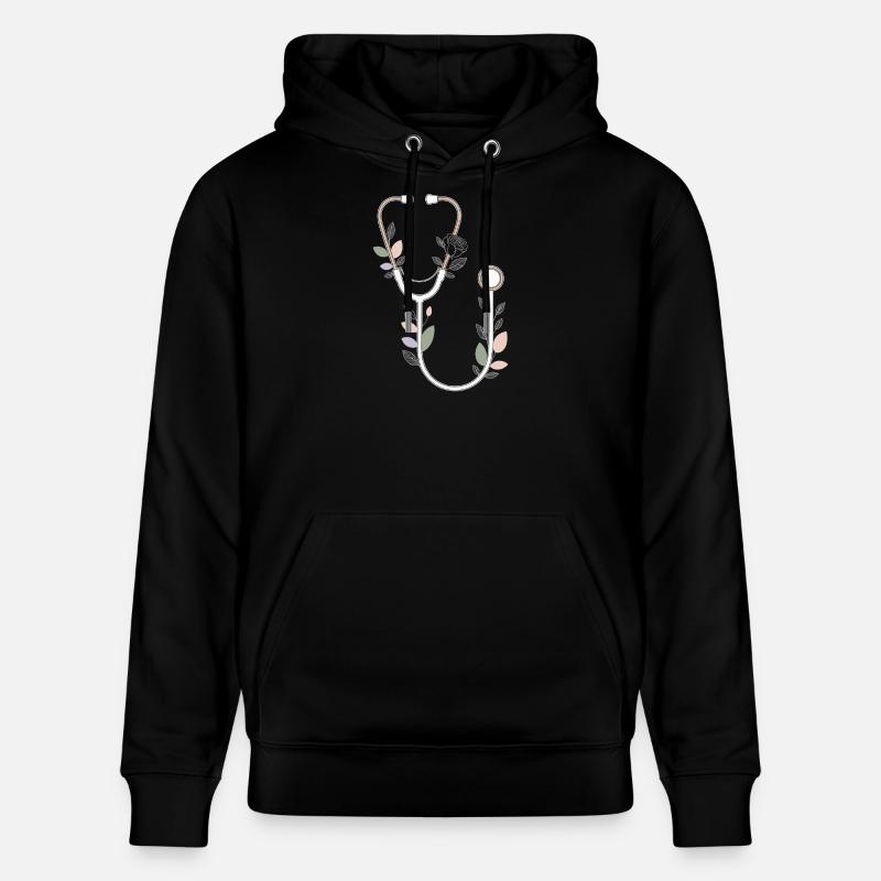 Conception de stéthoscope floral - Sweat à capuche bio CRUISER Stanley/Stella Unisexe - noir
