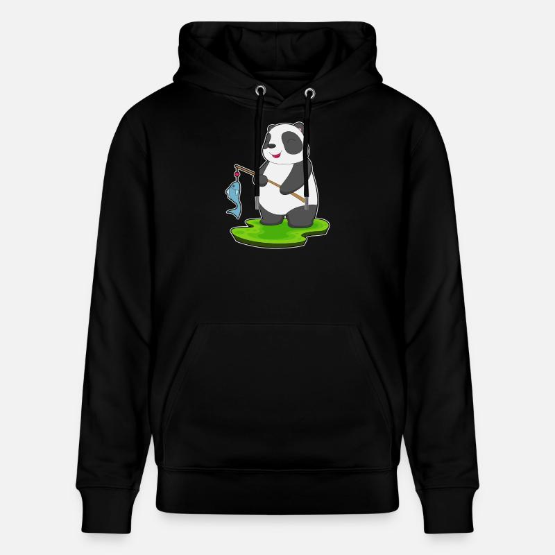 Pêche au panda baudroie - Sweat à capuche bio CRUISER Stanley/Stella Unisexe - noir