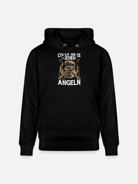 Cool Guys Walking Fishing Angler Fisherman - Stanley/Stella CRUISER Unisex Organic Hoodie - black