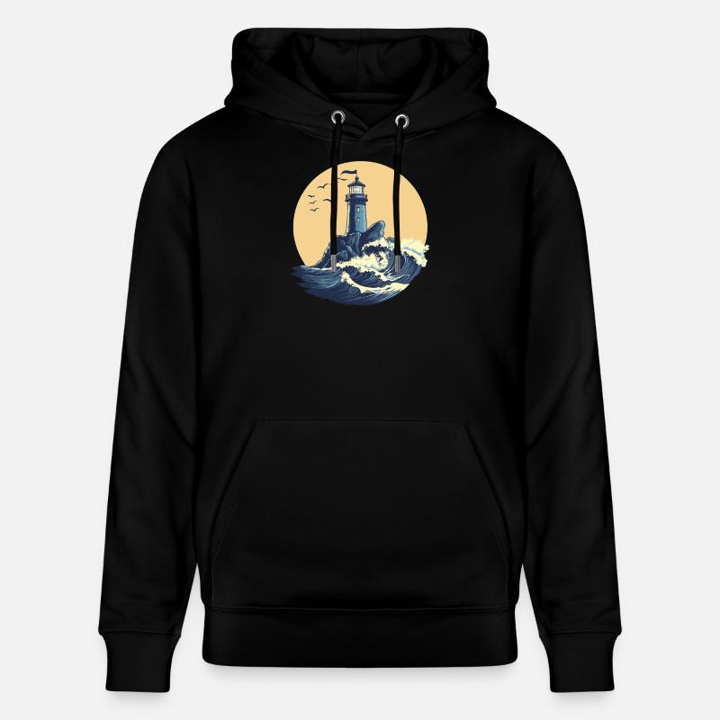Phare sur une mer agitée - Sweat à capuche bio CRUISER Stanley/Stella Unisexe - noir