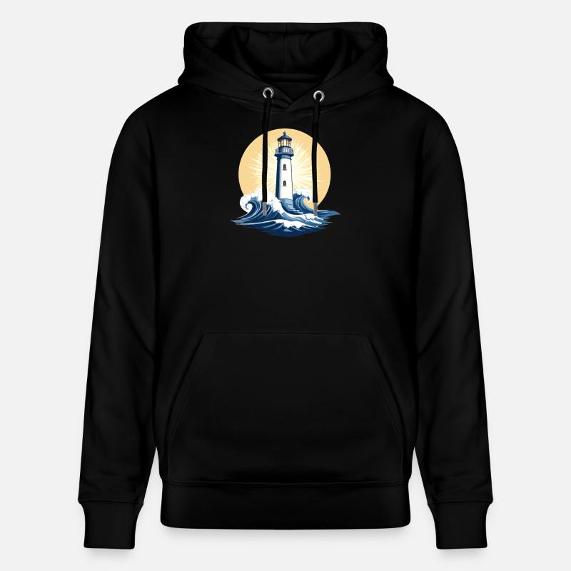 Phare au lever du soleil - Sweat à capuche bio CRUISER Stanley/Stella Unisexe - noir
