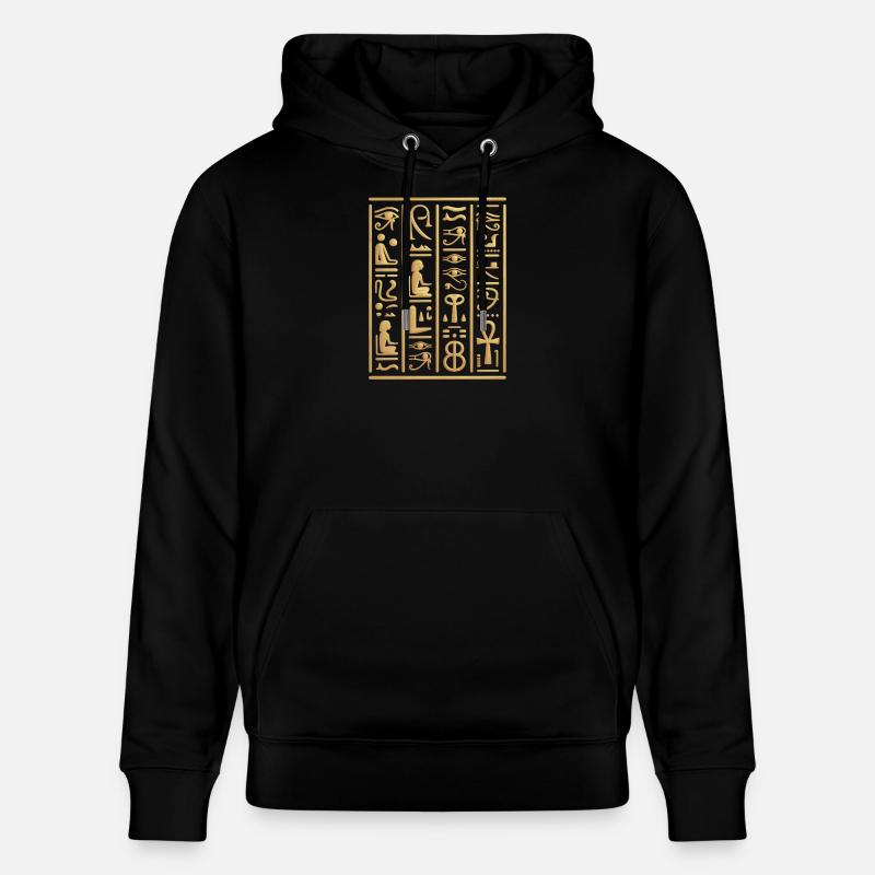 Hiéroglyphes égyptiens Pyramide d'Égypte - Sweat à capuche bio CRUISER Stanley/Stella Unisexe - noir