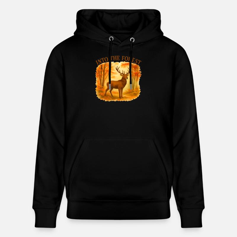 Dans la forêt – Cerf d'automne - Sweat à capuche bio CRUISER Stanley/Stella Unisexe - noir