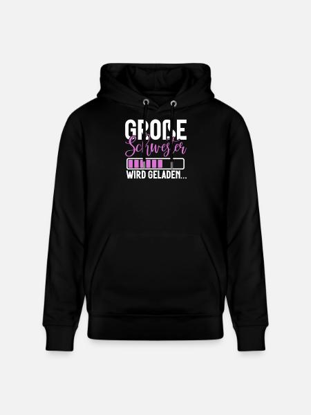 Big Sister Announcement Announcement Rainbow - Stanley/Stella CRUISER Unisex Organic Hoodie - black