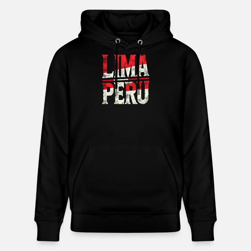 Lettrage rétro de Lima, Pérou - Sweat à capuche bio CRUISER Stanley/Stella Unisexe - noir
