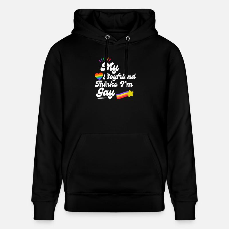 Rainbow Love Pride Statement - Stanley/Stella CRUISER Unisex Organic Hoodie - black