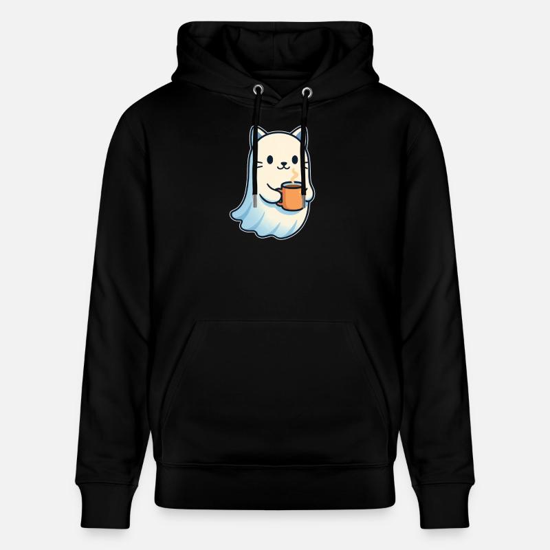 Süßer Katzengeist mit Kaffee - Sweat à capuche bio CRUISER Stanley/Stella Unisexe - noir