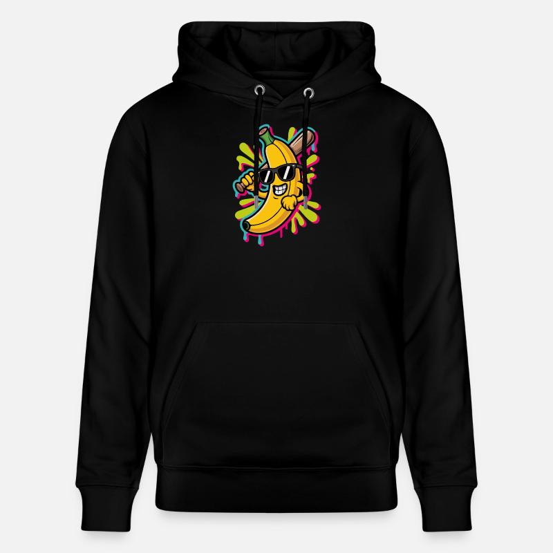 banane jouant au baseball dessin animé - Sweat à capuche bio CRUISER Stanley/Stella Unisexe - noir