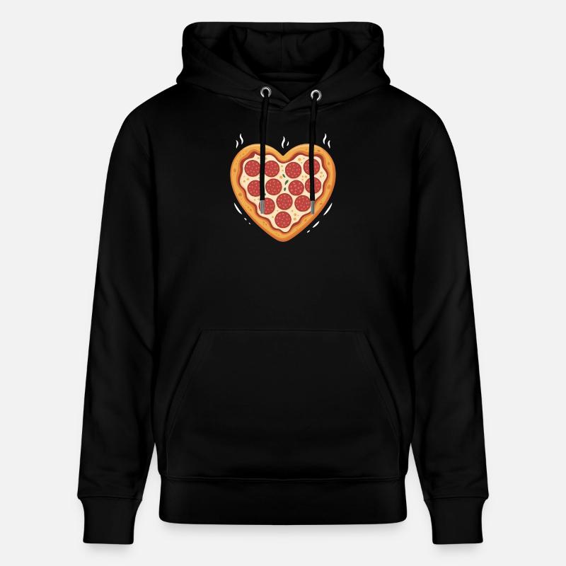 Pizza coeur Pizza Gourmand - Sweat à capuche bio CRUISER Stanley/Stella Unisexe - noir