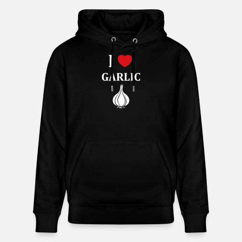J'aime l'ail I Love Garlic - Sweat à capuche bio CRUISER Stanley/Stella Unisexe - noir