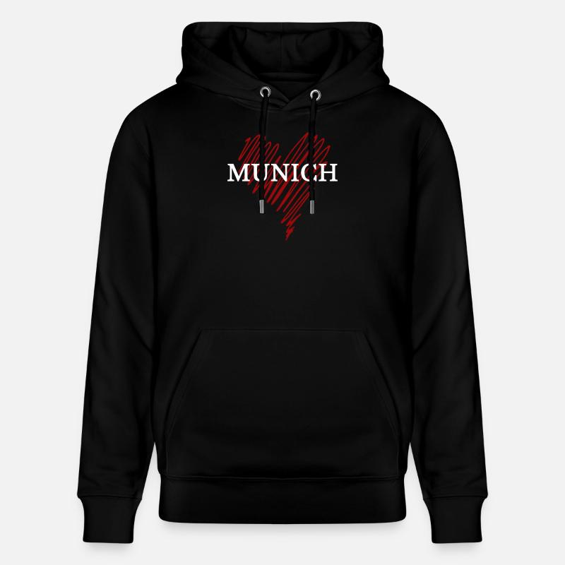 J’adore Munich, souvenir Munich - Sweat à capuche bio CRUISER Stanley/Stella Unisexe - noir