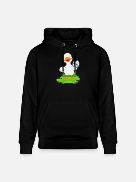 Duck Handball Player Handball - Stanley/Stella CRUISER Unisex Organic Hoodie - black