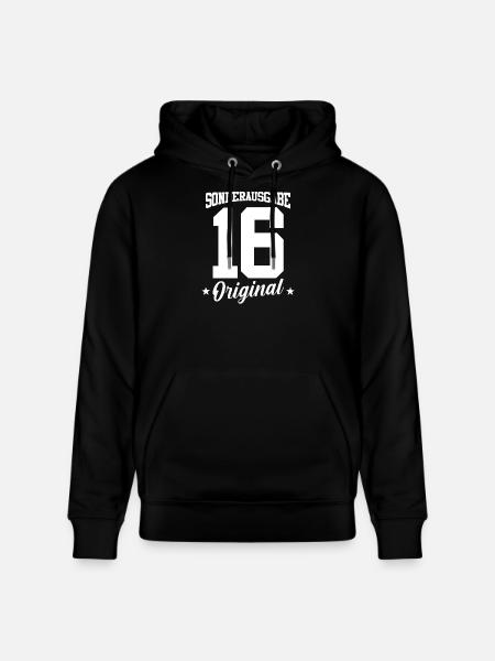 16 Birthday - Stanley/Stella CRUISER Unisex Organic Hoodie - black