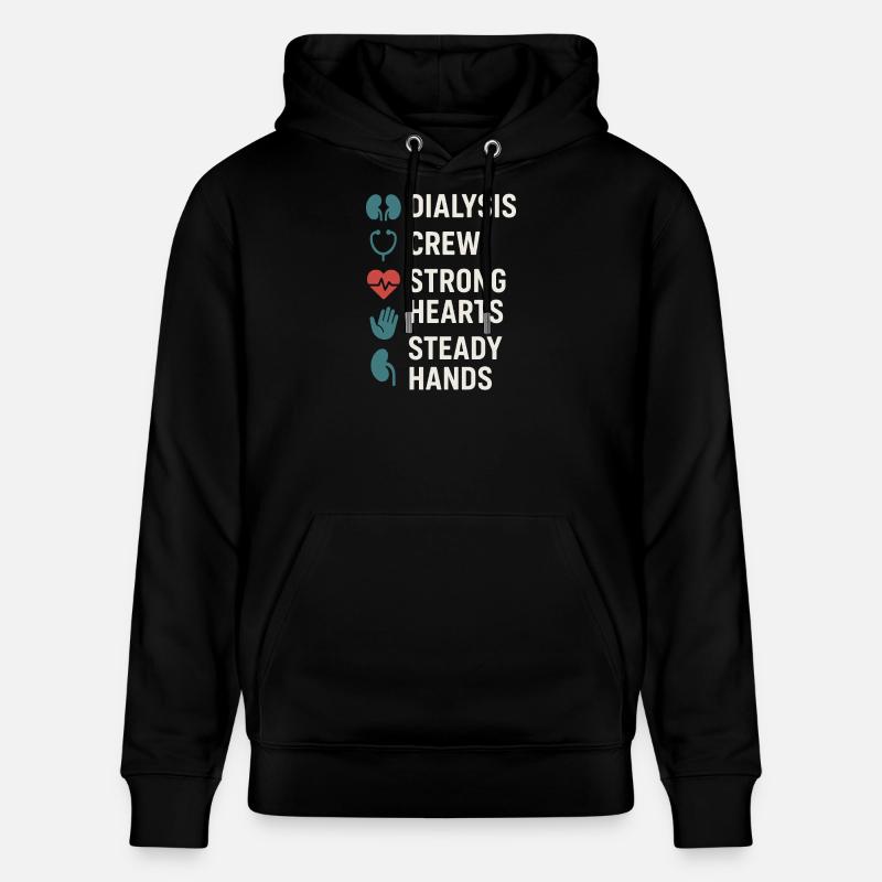 Dialyse, infirmière, technicien, soins rénaux, néphrologie - Sweat à capuche bio CRUISER Stanley/Stella Unisexe - noir