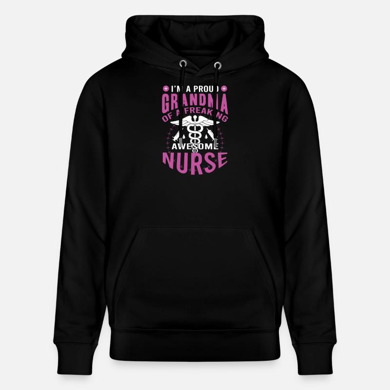 Fière mamie infirmière - Sweat à capuche bio CRUISER Stanley/Stella Unisexe - noir