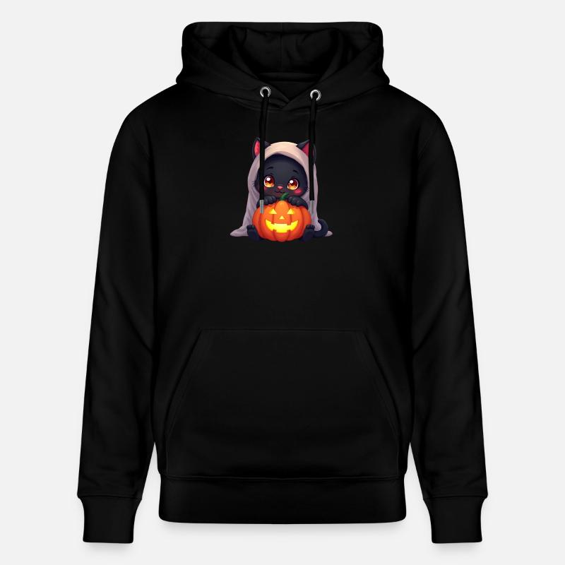 Chat d’Halloween avec citrouille d’Halloween - Sweat à capuche bio CRUISER Stanley/Stella Unisexe - noir