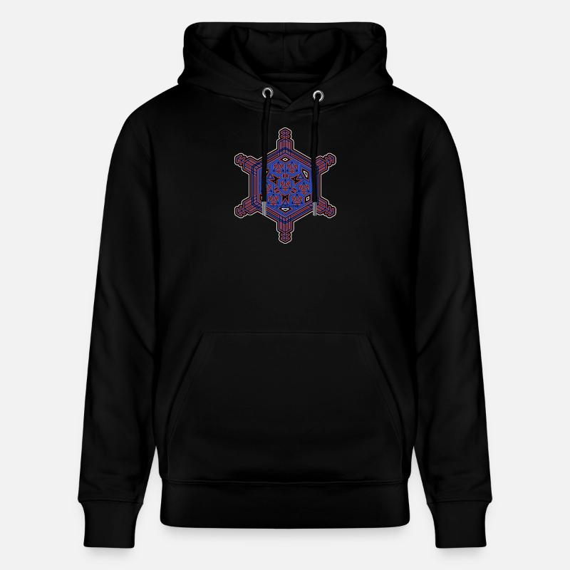 Expérience d’évolution fractale Motif hexagone étoile - Sweat à capuche bio CRUISER Stanley/Stella Unisexe - noir