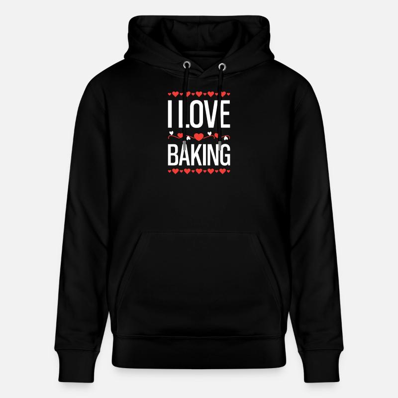 J’adore cuisiner des cœurs - Sweat à capuche bio CRUISER Stanley/Stella Unisexe - noir