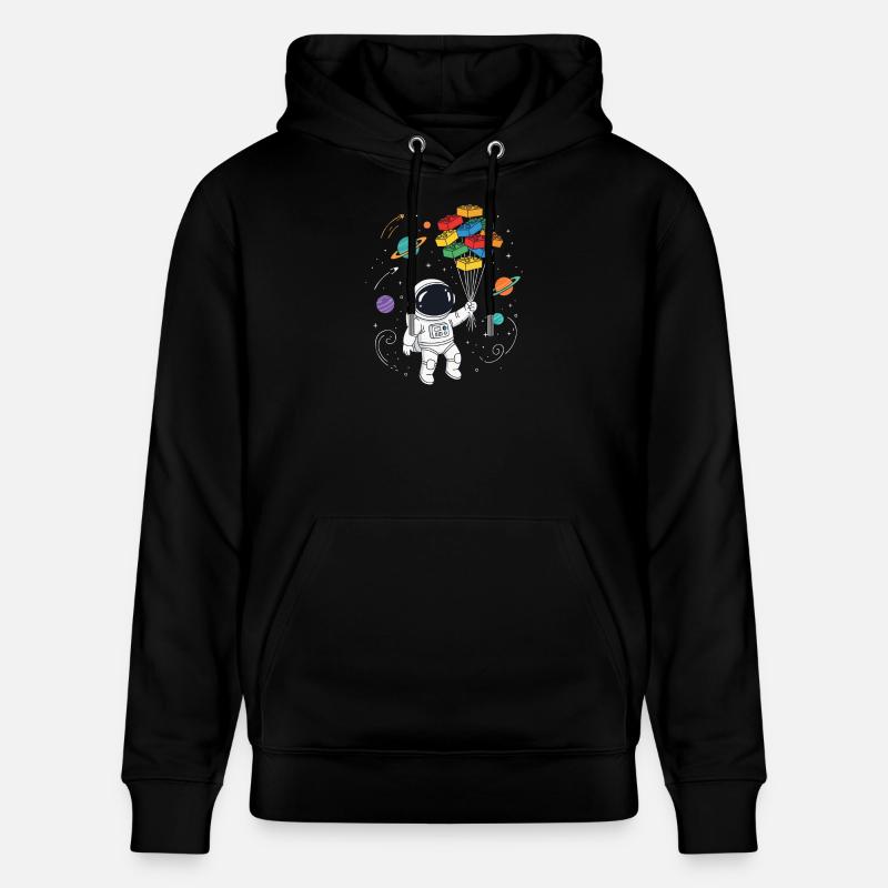 Astronaut Bausteine Space Brick Builder - Stanley/Stella Unisex Bio-Hoodie CRUISER - Schwarz