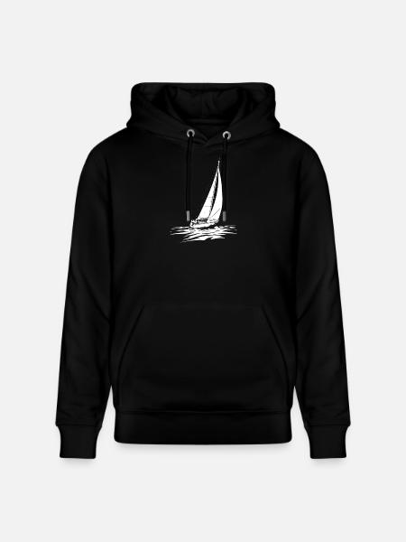 Sailboat Design Sailor Love Sailing - Stanley/Stella CRUISER Unisex Organic Hoodie - black
