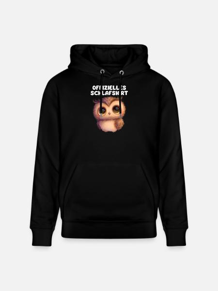 Kuschelige NachtEule Schlafshirt - Stanley/Stella Unisex Bio-Hoodie CRUISER  - Schwarz