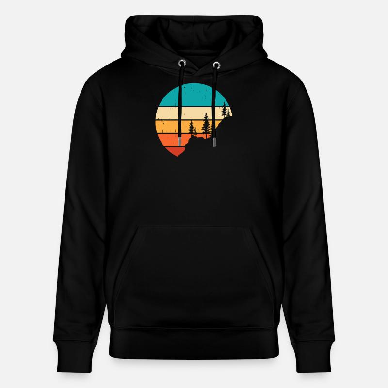 Wandern Wanderer Bergsteiger Geschenk - Stanley/Stella Unisex Bio-Hoodie CRUISER - Schwarz