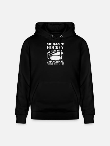 Funny Hockey Hockey Player Gift - Stanley/Stella CRUISER Unisex Organic Hoodie - black