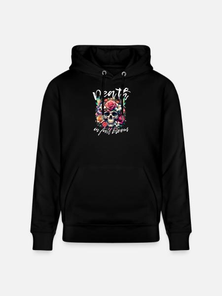 Fleurs Crâne Beauté Floraison - Sweat à capuche bio CRUISER Stanley/Stella Unisexe - noir