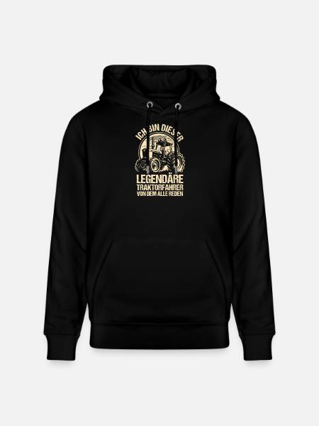 Farmer Farm Farmer Farmer Tractor - Stanley/Stella CRUISER Unisex Organic Hoodie - black