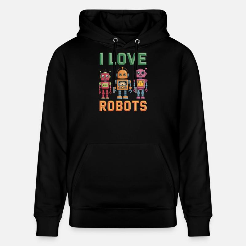 Robot rétro - Sweat à capuche bio CRUISER Stanley/Stella Unisexe - noir