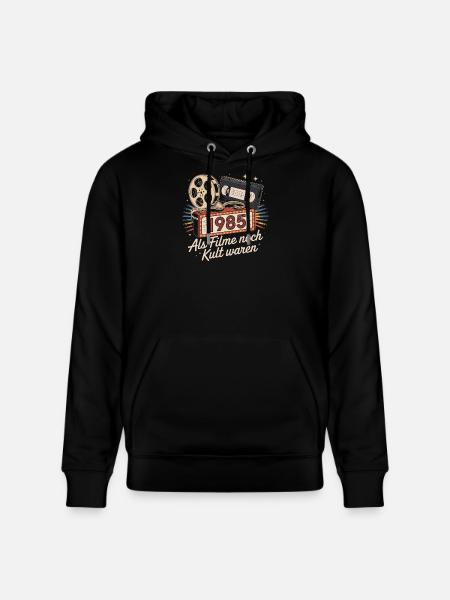 1985 Movie Cult Nostalgia Shirt - Stanley/Stella CRUISER Unisex Organic Hoodie - black