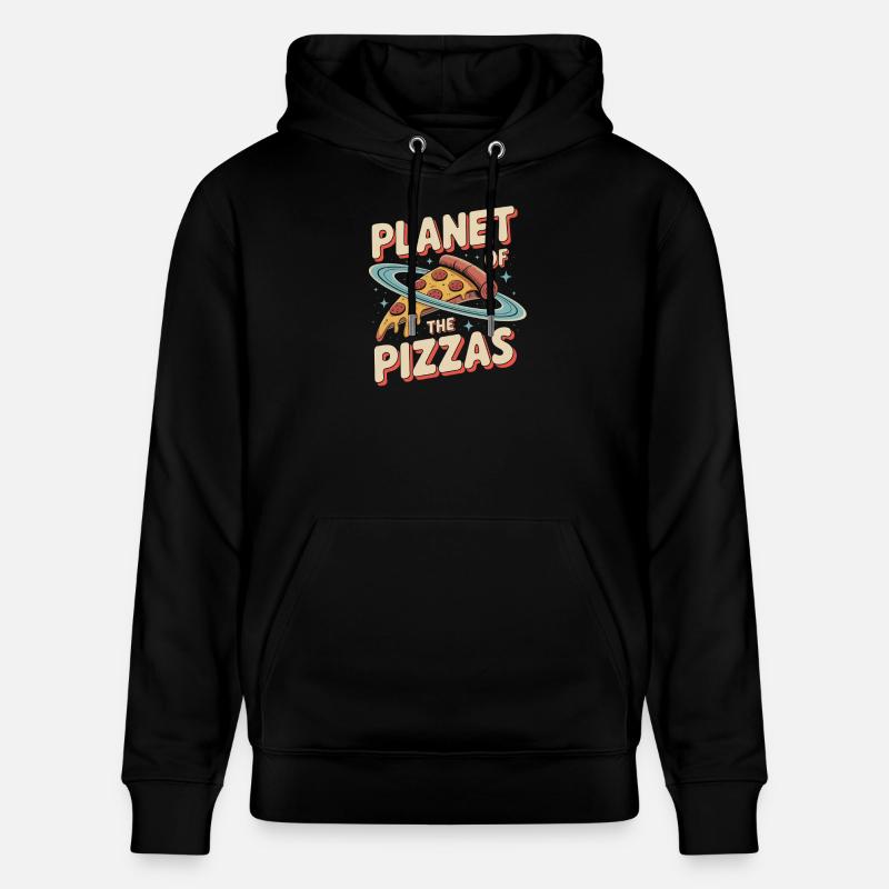 La planète des pizzas - Retro Pizza - Sweat à capuche bio CRUISER Stanley/Stella Unisexe - noir