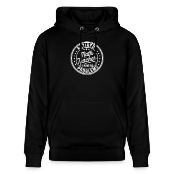 Lustiger Mathematiklehrer im Ruhestand - Stanley/Stella Unisex Bio-Hoodie CRUISER  - Schwarz - Vorne - Alina (178cm) & Michal (187cm)