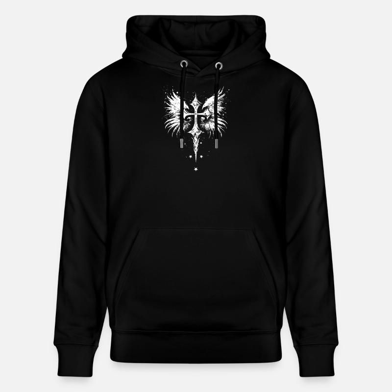 Cross Goth Gothic Emo - Stanley/Stella CRUISER Unisex Organic Hoodie - black