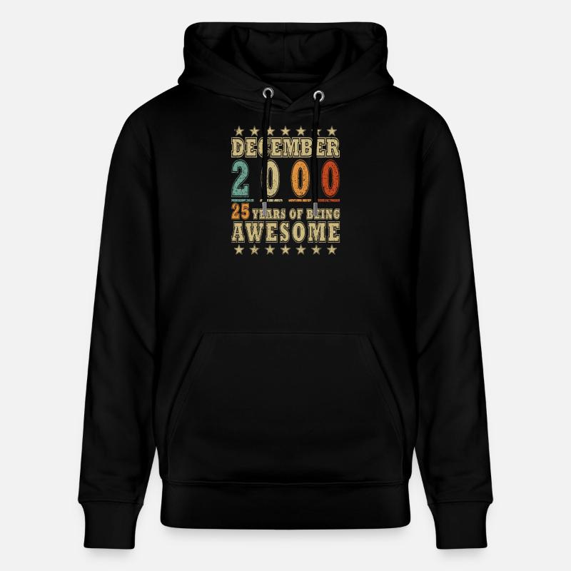Dezember 2000 Dezember Jubiläum Dezember 2000 - Stanley/Stella Unisex Bio-Hoodie CRUISER  - Schwarz