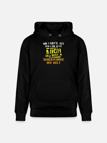 Shift Supervisor Gift - Stanley/Stella CRUISER Unisex Organic Hoodie - black