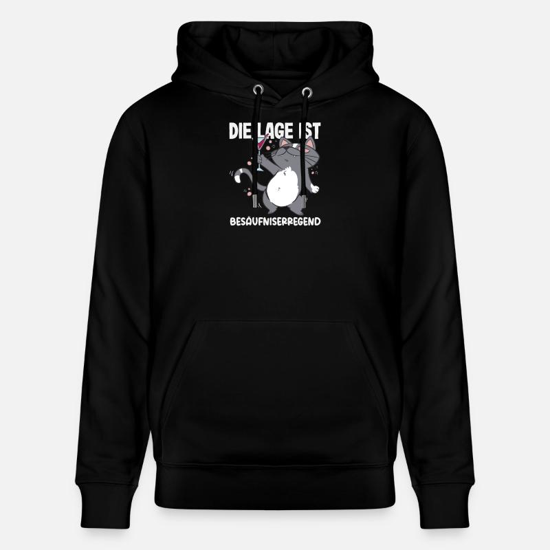 La situation est ivre, chat - Sweat à capuche bio CRUISER Stanley/Stella Unisexe - noir