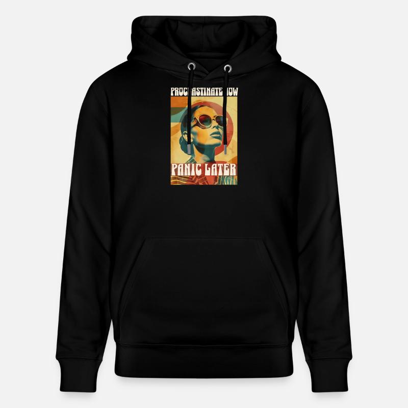 Retro Procrastinate Vibes - Stanley/Stella Unisex Bio-Hoodie CRUISER  - Schwarz
