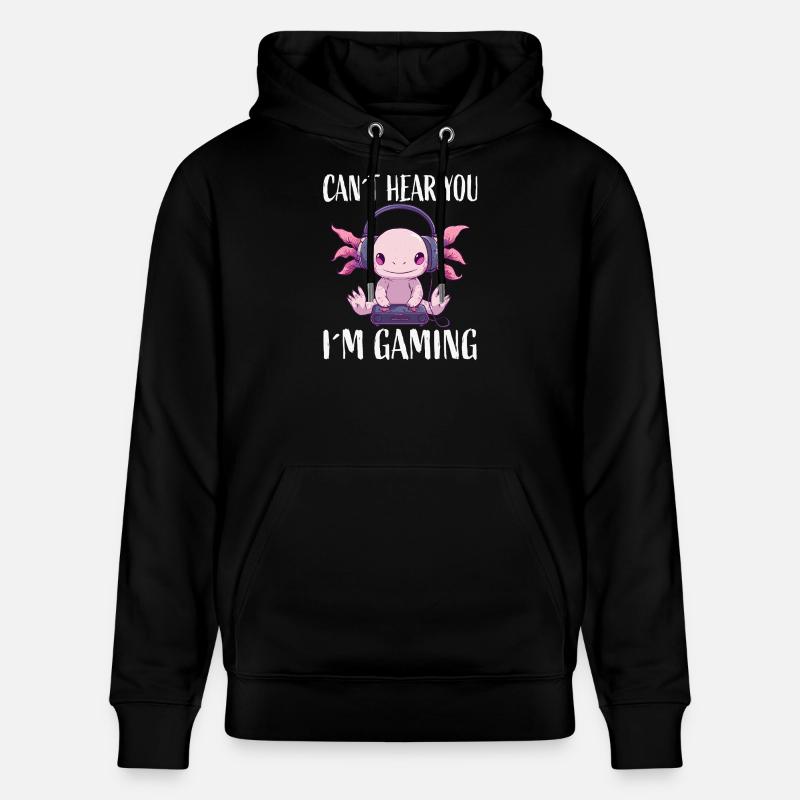 Gaming Axolotl mit Kopfhörern - Stanley/Stella Unisex Bio-Hoodie CRUISER  - Schwarz