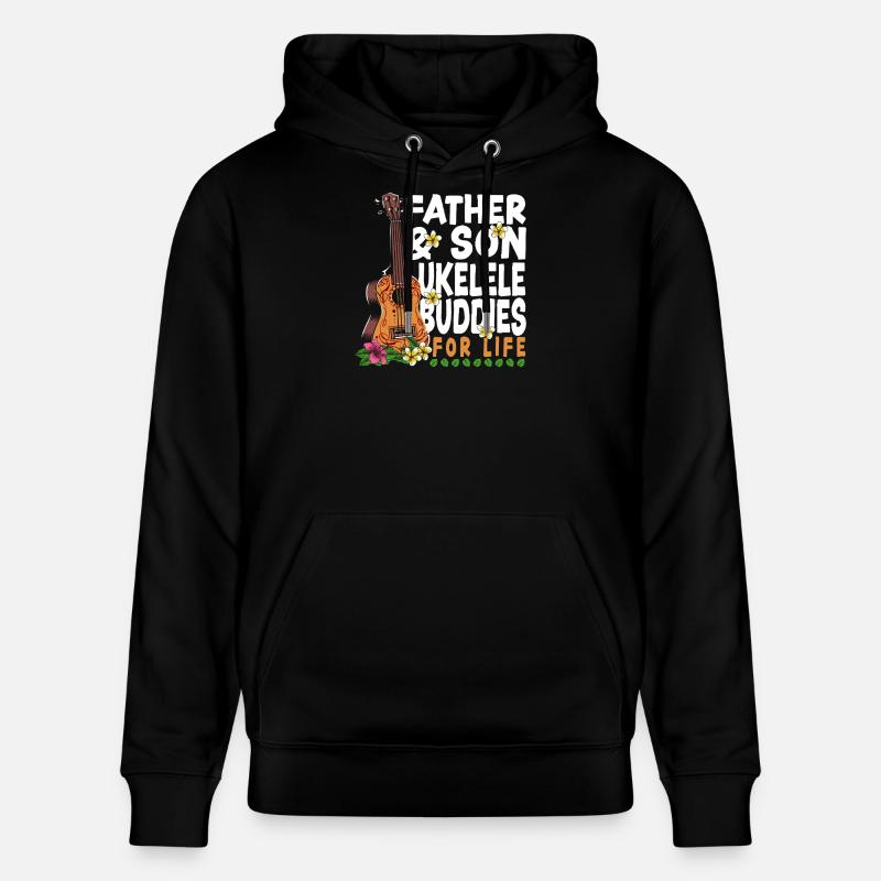 Hawaiian Ukulele Uke Dad Son - Stanley/Stella Unisex Bio-Hoodie CRUISER  - Schwarz