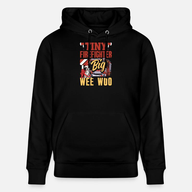 Wee Woo Squad Fire Tiny Firefighter - Stanley/Stella CRUISER Unisex Organic Hoodie - black