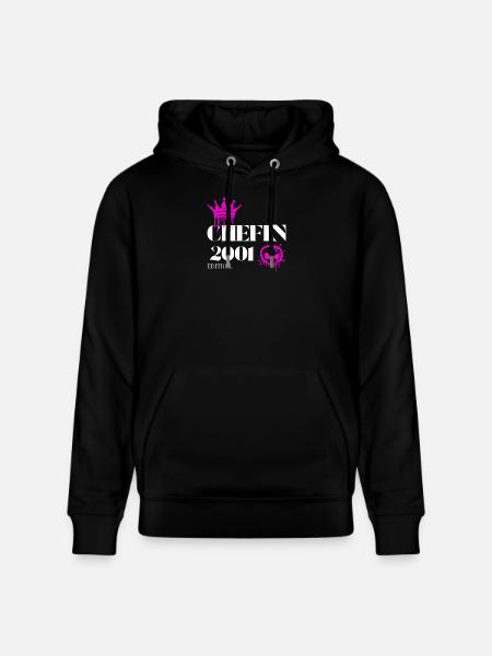 Chefin Edition 2001 24th Birthday Saying - Stanley/Stella CRUISER Unisex Organic Hoodie - black