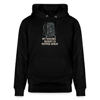 Sentier d’autonomisation des randonneurs solo pour femmes - Sweat à capuche bio CRUISER Stanley/Stella Unisexe - noir - Devant - Alina (178cm) & Michal (187cm)