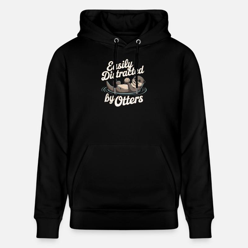 Facilement distrait par les loutres - Sweat à capuche bio CRUISER Stanley/Stella Unisexe - noir